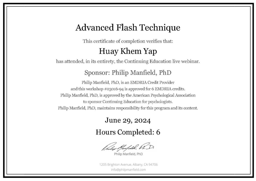 Advanced Flash Technique Certificate- Huay Khem