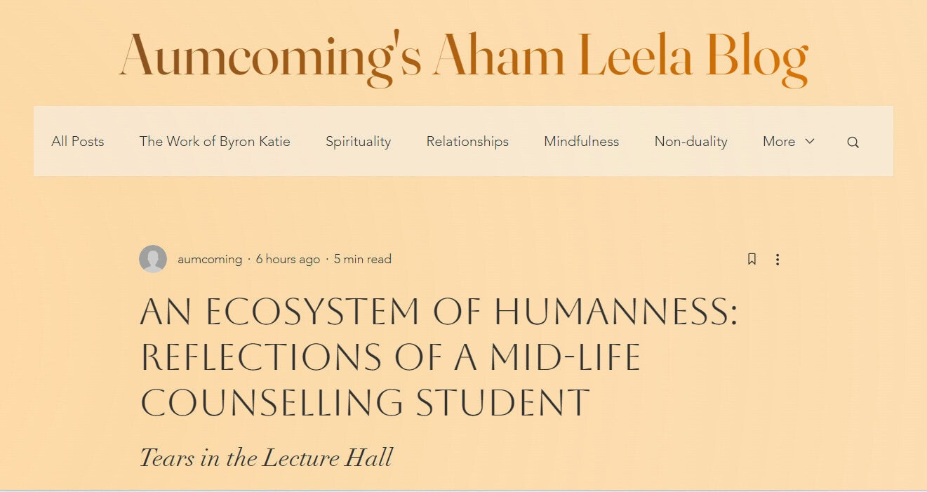 An Ecosystem of Humanness Reflections of a mid-life Counselling Student